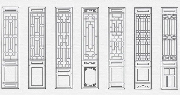 鄂托克前常用中式仿古花窗图案隔断设计图